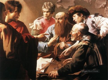 聖マシューの召命 オランダの画家ヘンドリック・テル・ブリュッヘン Oil Paintings